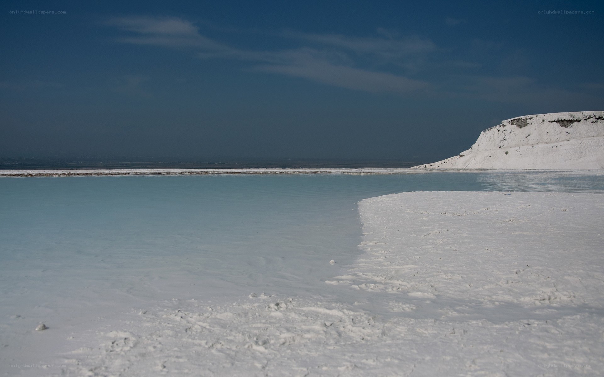White salt lake landscape