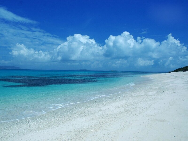 White Sand Beach — Blue, Serene, Afternoon, Photograph, Ocean, Clouds, Island, Turquoise