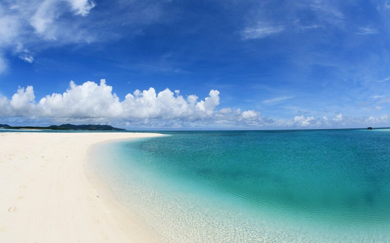 White Sand Beach — Blue, Serene, Afternoon, Photograph, Ocean, Clouds