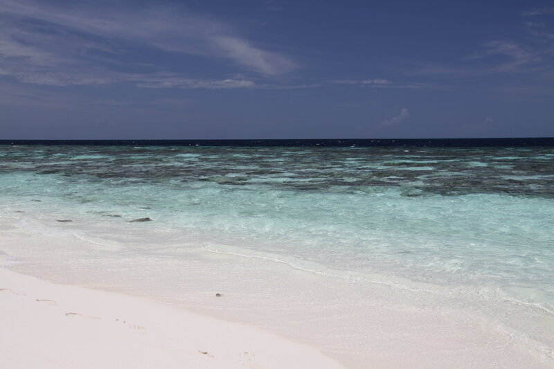 White Sand Beach — Blue, Serene, Afternoon, Photograph, Ocean, Sky, Coral Reef