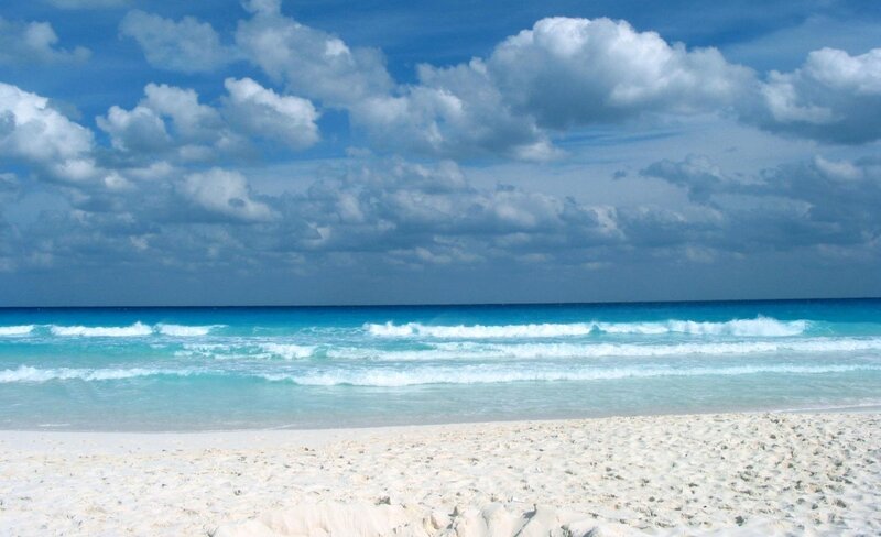 White Sand Beach — Blue, Serene, Afternoon, Photograph, Ocean, Waves, Clouds