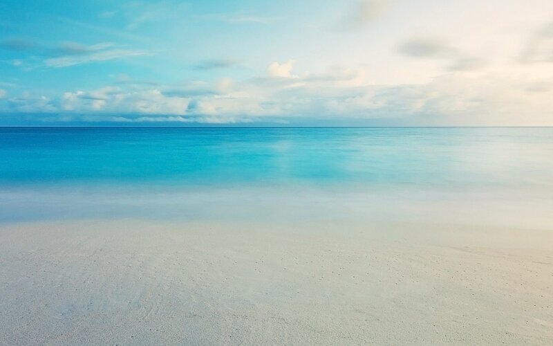 White Sand Beach — Blue, Serene, Morning