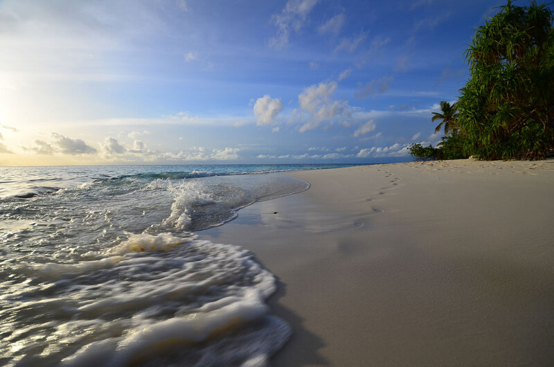White Sand Beach — Blue, Serene, Sunset