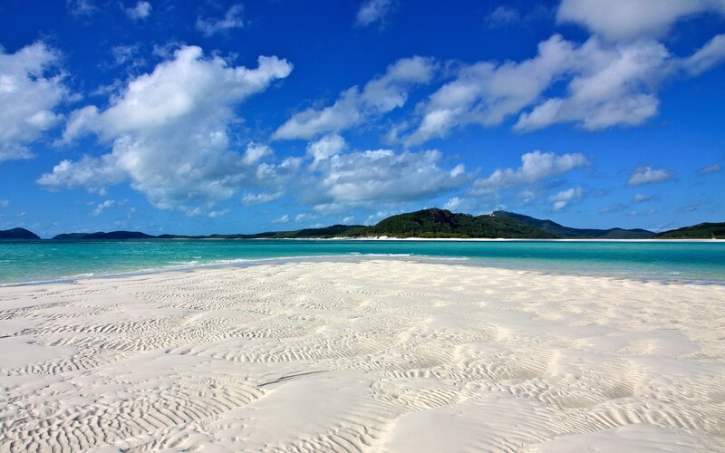 White sand beach with turquoise water