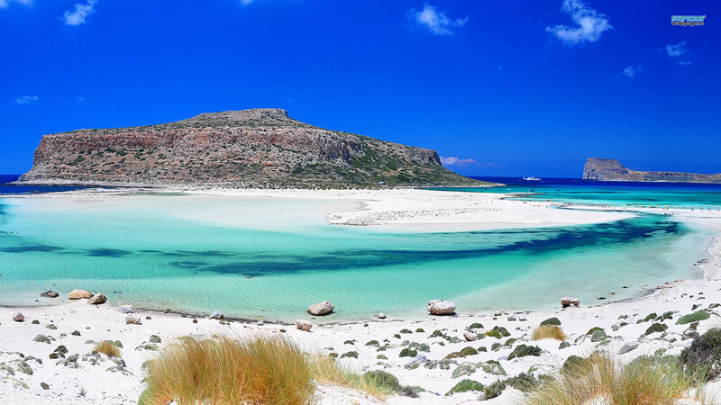 White Sand Beach with Turquoise Water — Blue