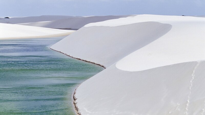 White sand dunes and turquoise water