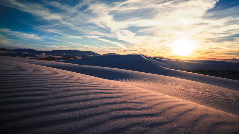 White Sand Dunes at Sunset