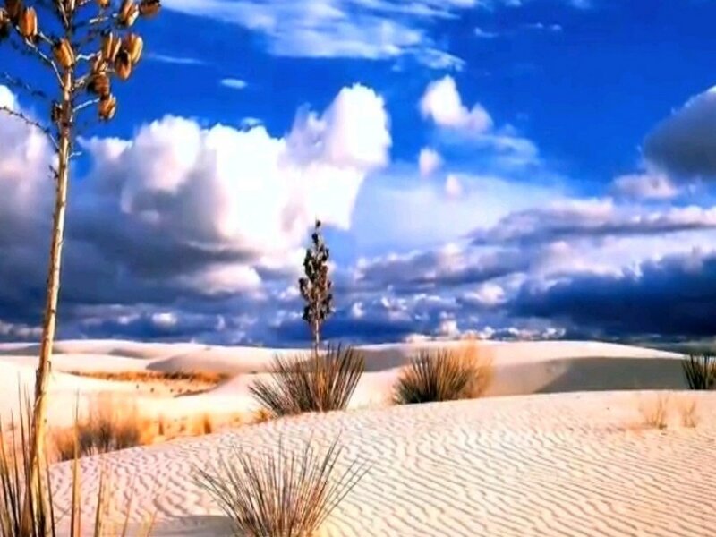 White Sand Dunes — Blue, Dramatic, Afternoon