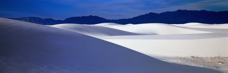 White Sand Dunes — Blue, Serene, Sunset, Photograph