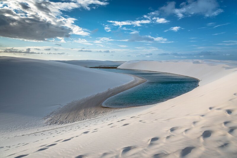 White Sand Dunes with Lagoon — Serene