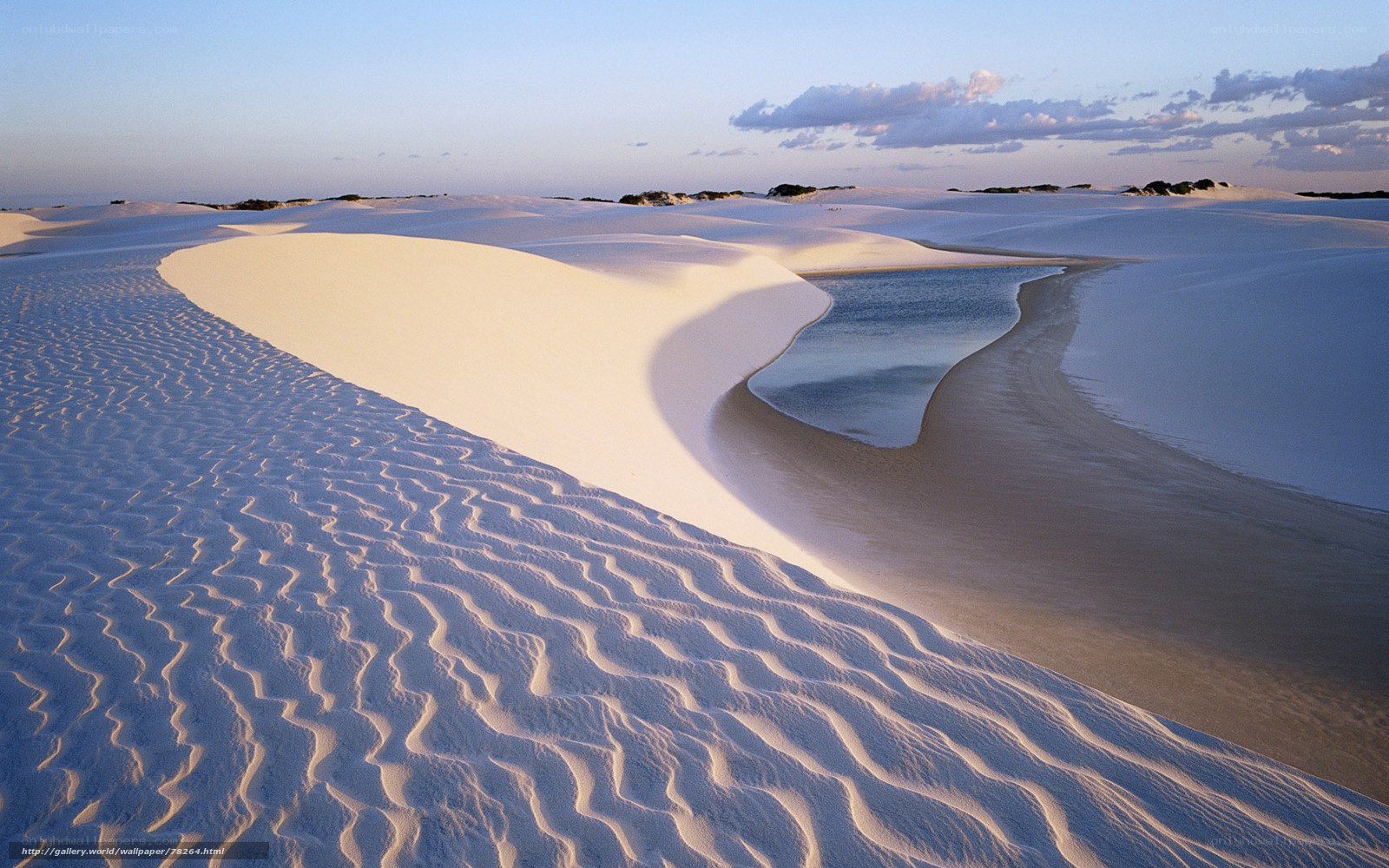White sand dunes with lagoon