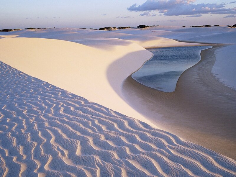 White Sand Dunes with Pond — Serene