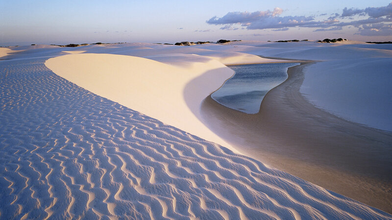 White Sand Dunes with Pond