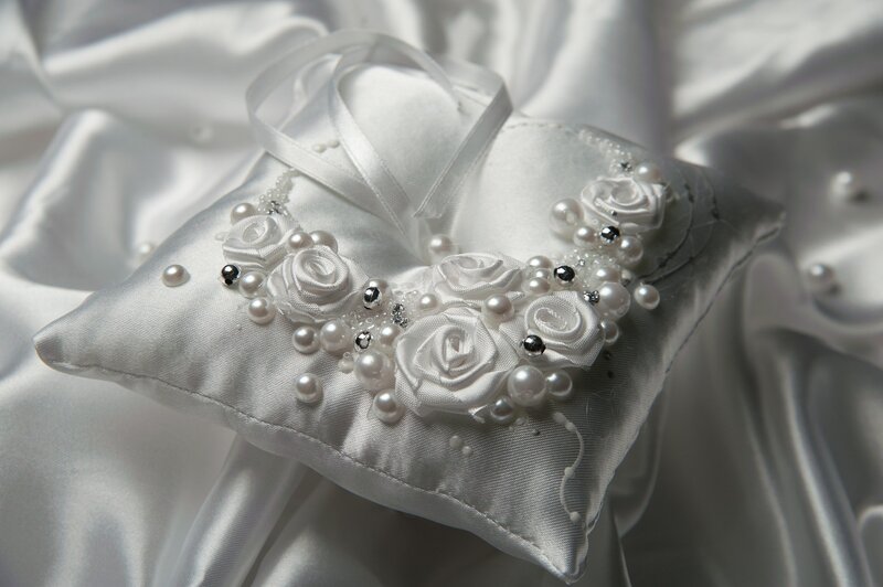 White Satin Ring Pillow