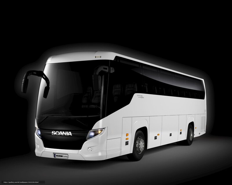 White Scania Touring Bus