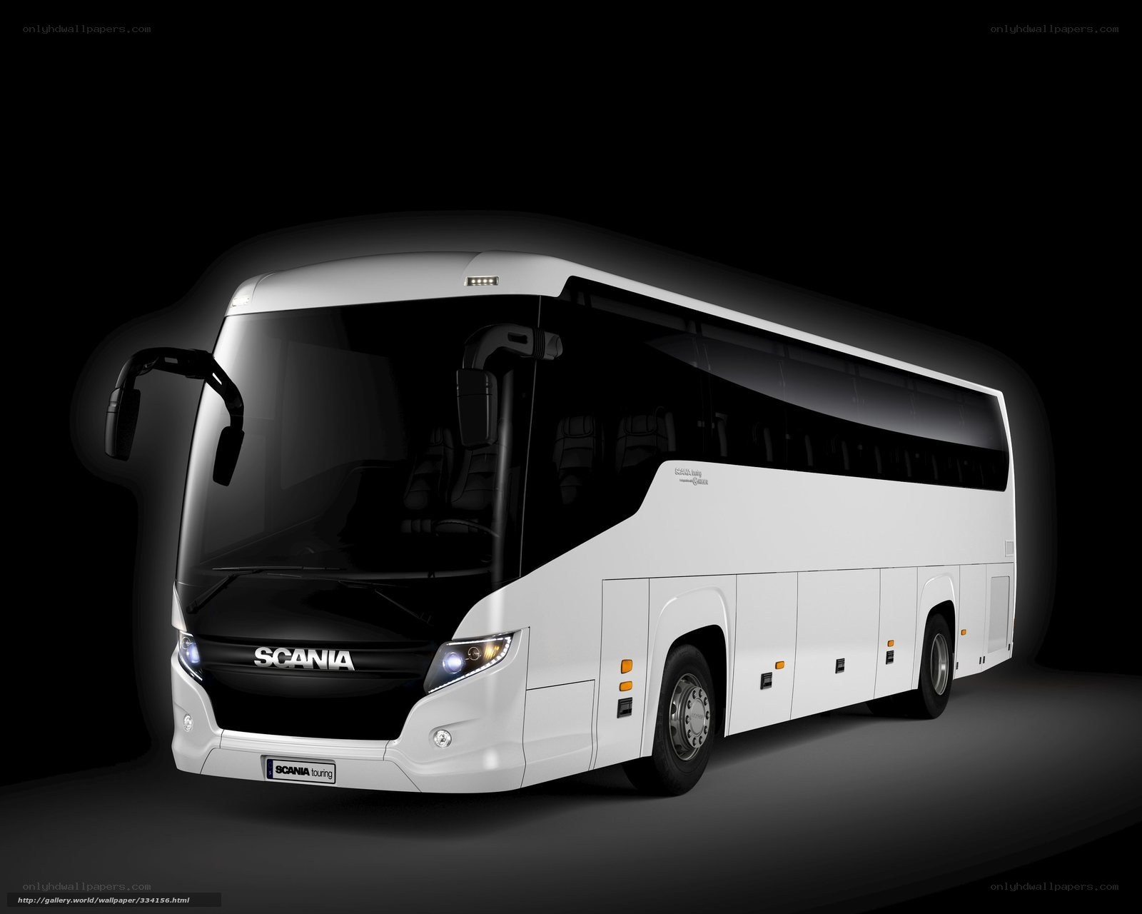 White Scania Touring Bus