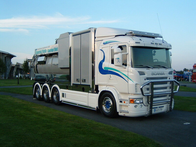 White Scania Truck