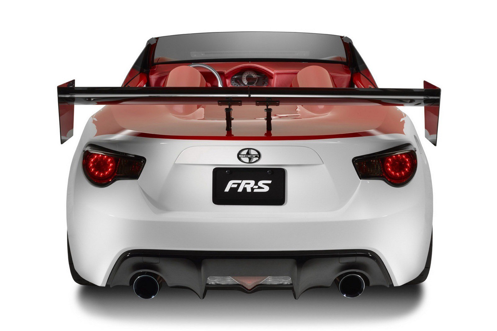 white scion fr-s rear view