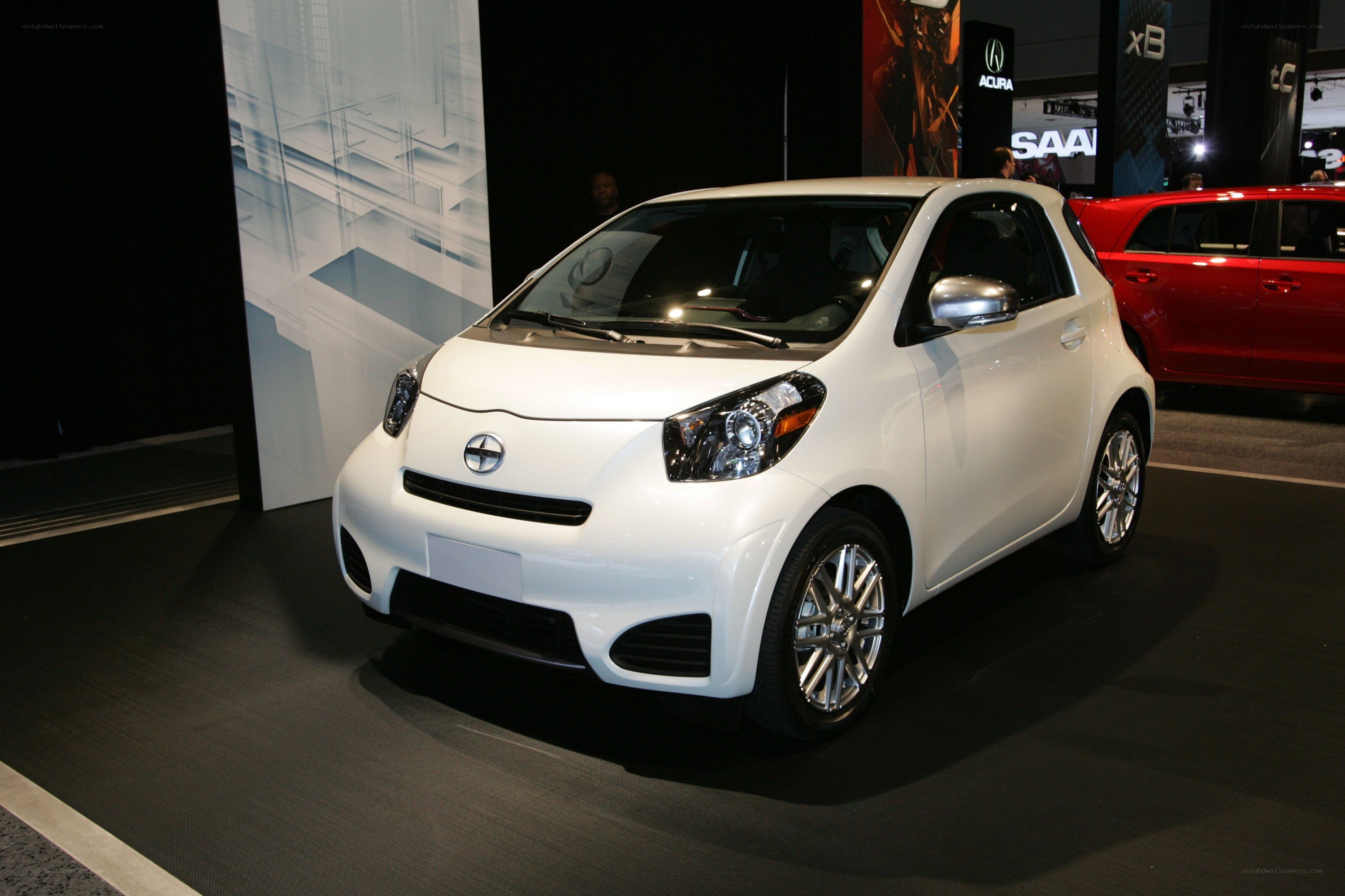 White Scion iQ at auto show