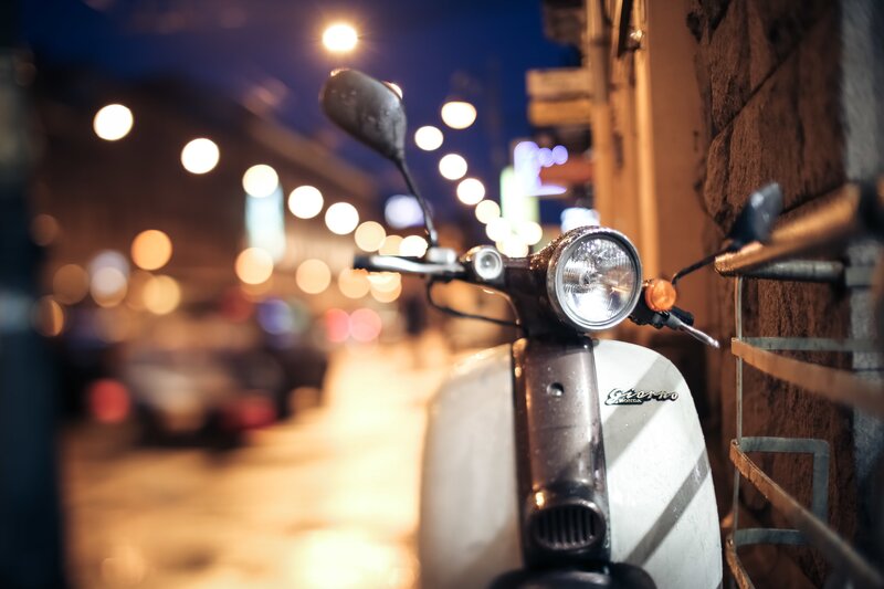 White Scooter at Night