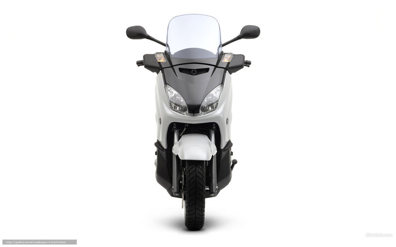 White Scooter Front View — Neutral, Photograph, Windshield