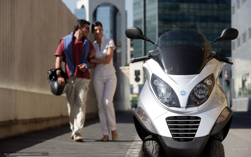 White Scooter in Foreground
