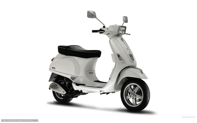 White Scooter — Neutral, Photograph, Seat, Mirror
