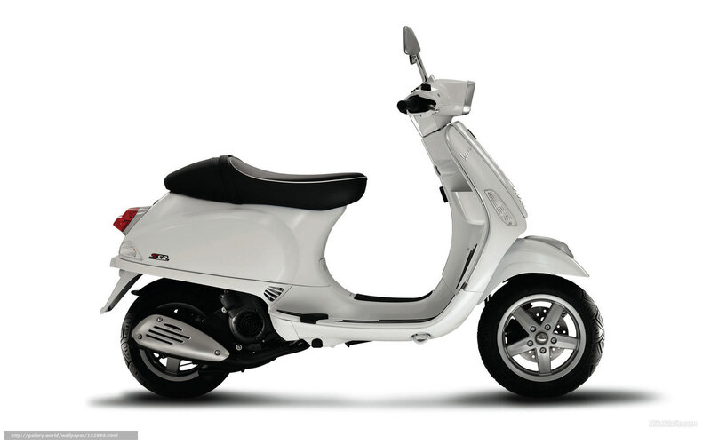 White Scooter — Neutral, Photograph, Seat, Wheel, Handlebar