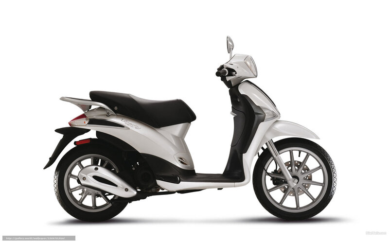 White Scooter — Neutral, Photograph, Seat, Wheel, Mirror