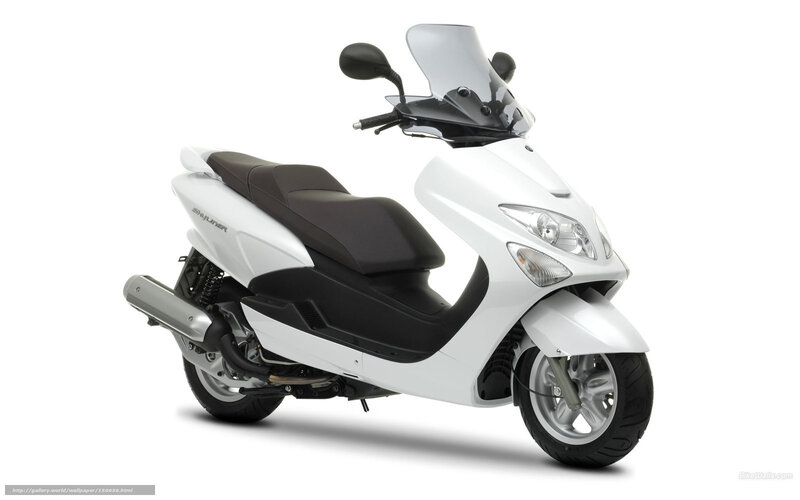 White Scooter — Neutral, Photograph, Seat, Windshield, Exhaust