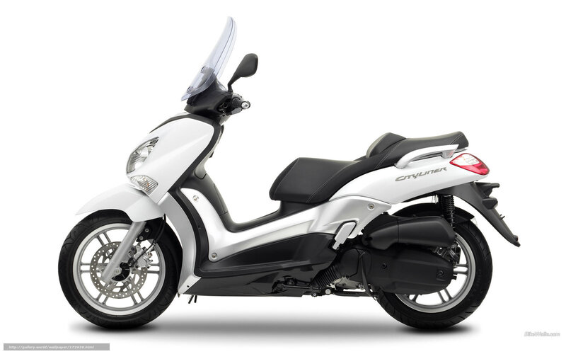 White Scooter — Neutral, Photograph, Windshield, Seat, Headlight