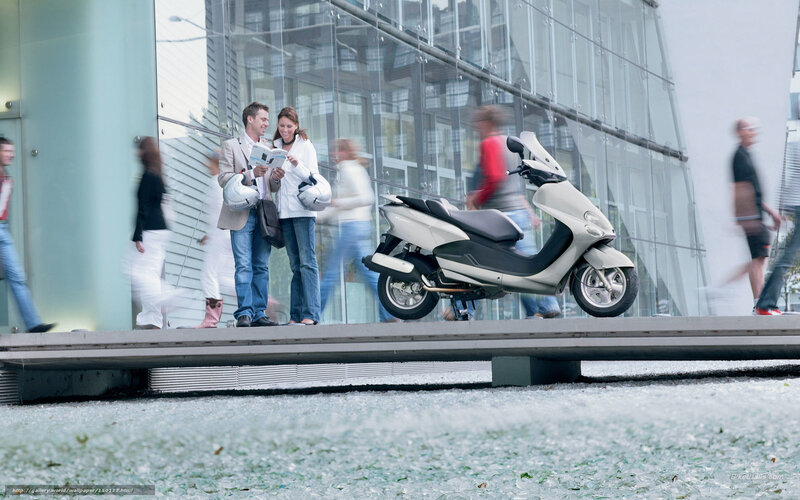 White Scooter on Platform