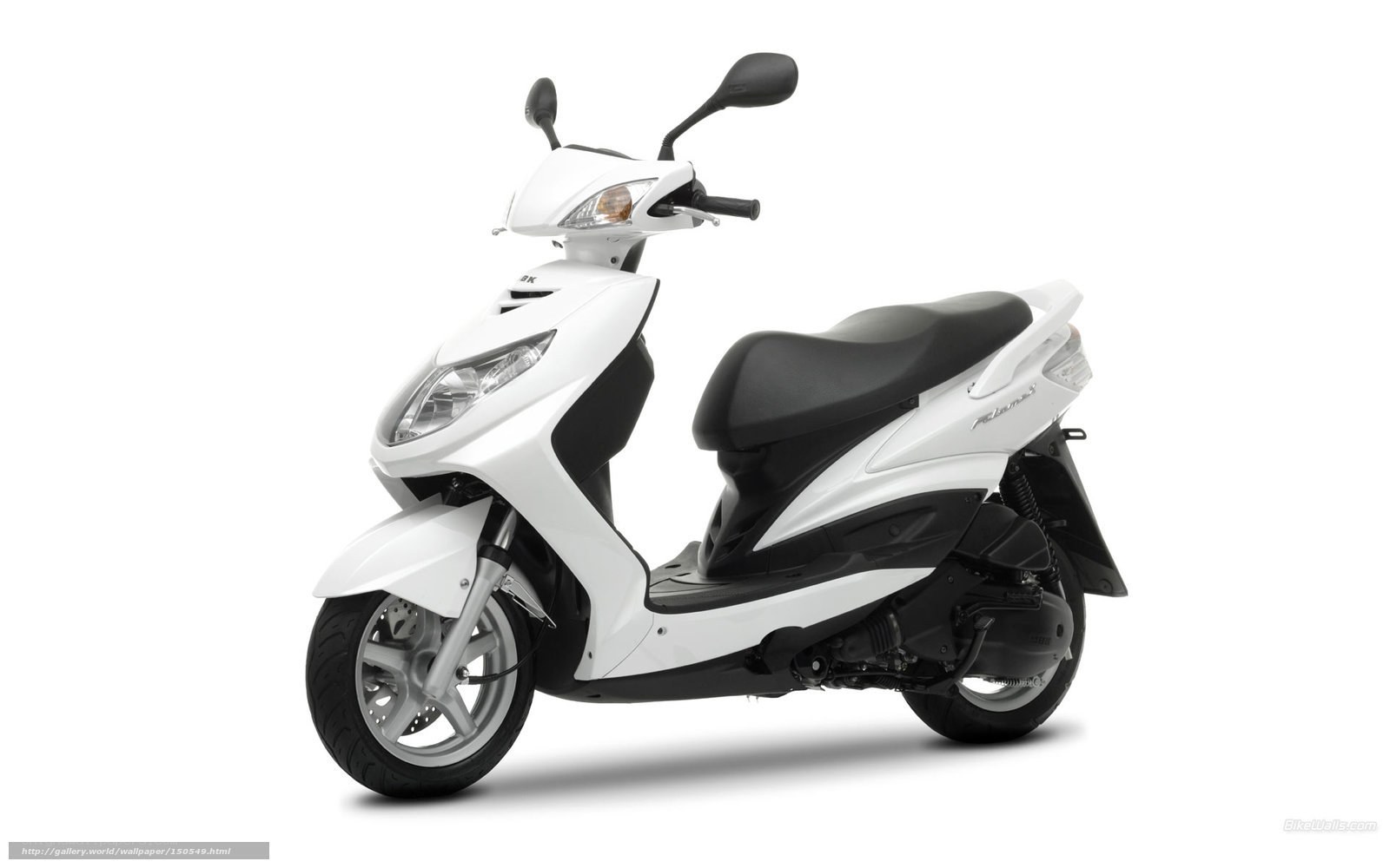 white scooter on white background