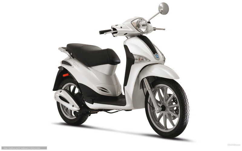 white scooter on white background