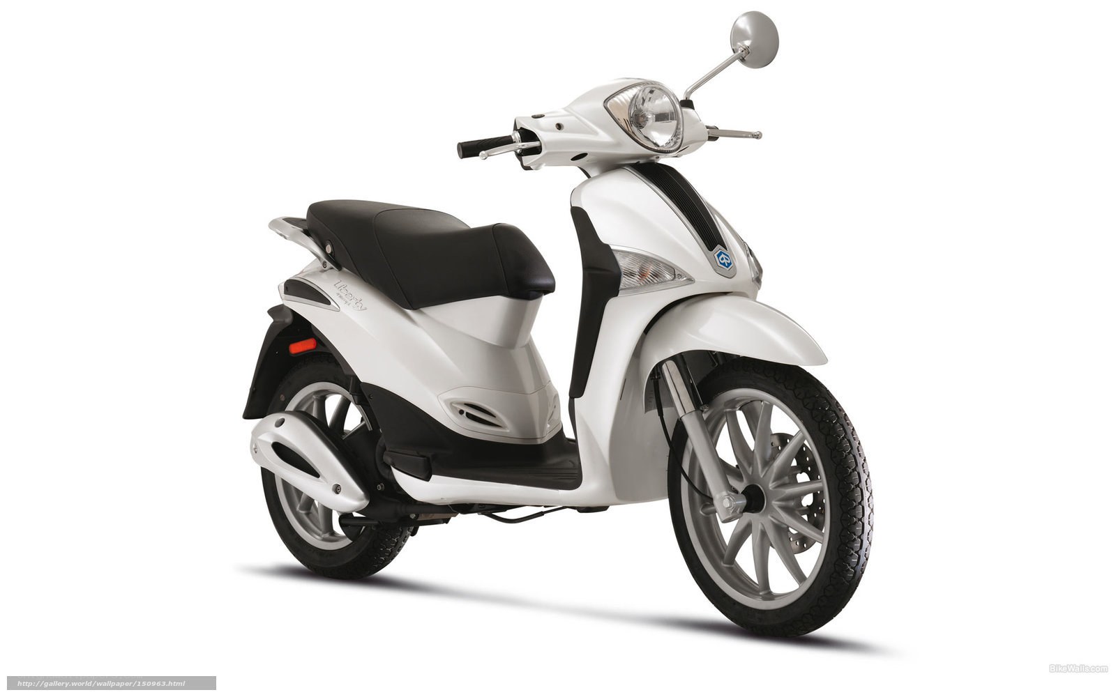 white scooter on white background