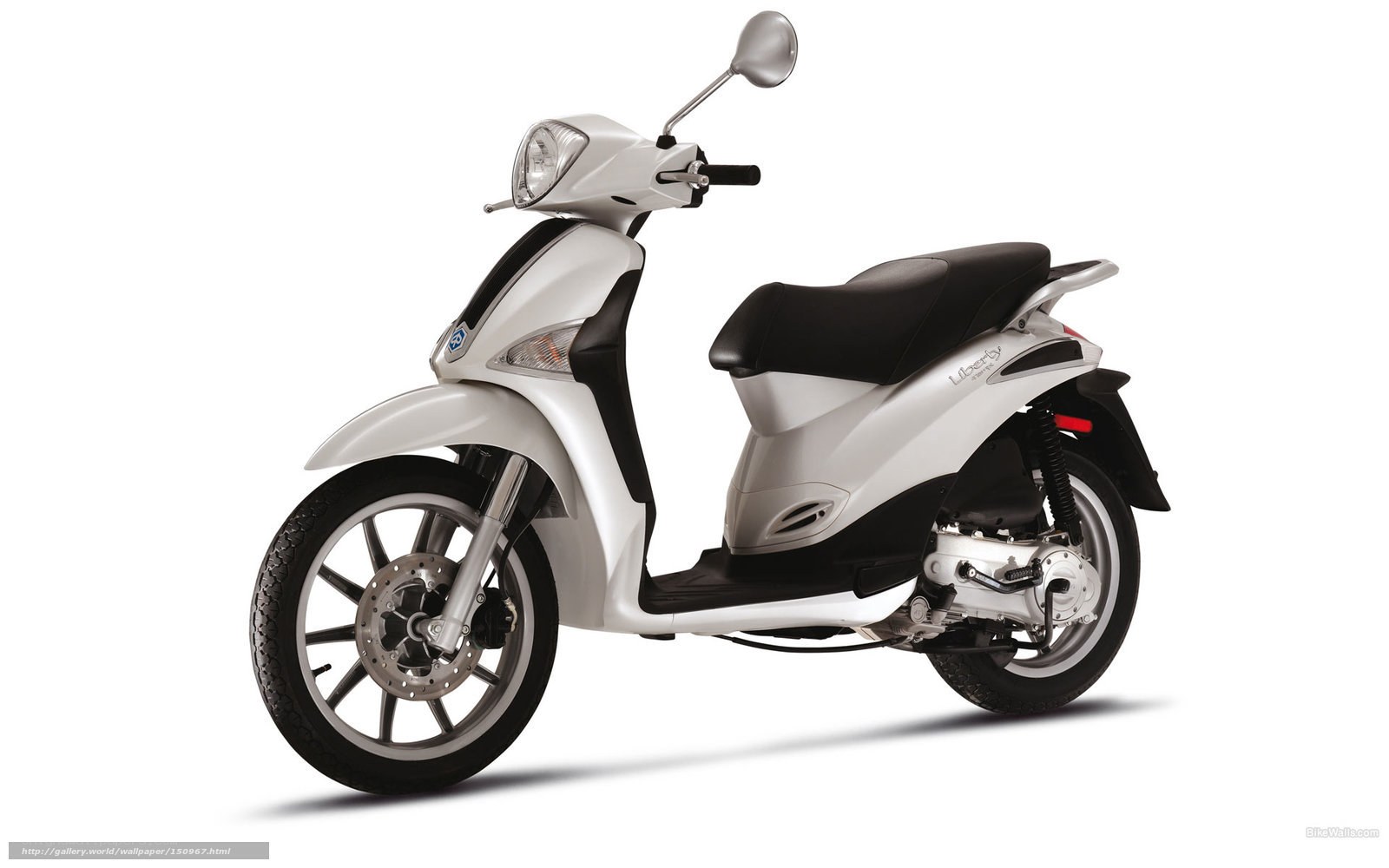 white scooter on white background