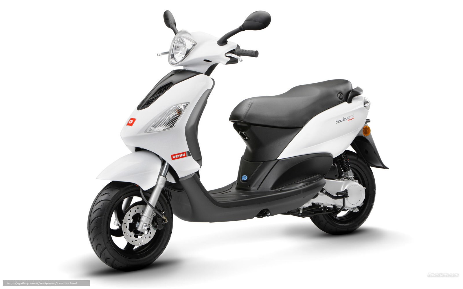 white scooter on white background