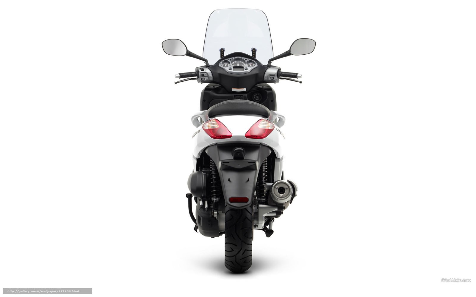 white scooter rear view