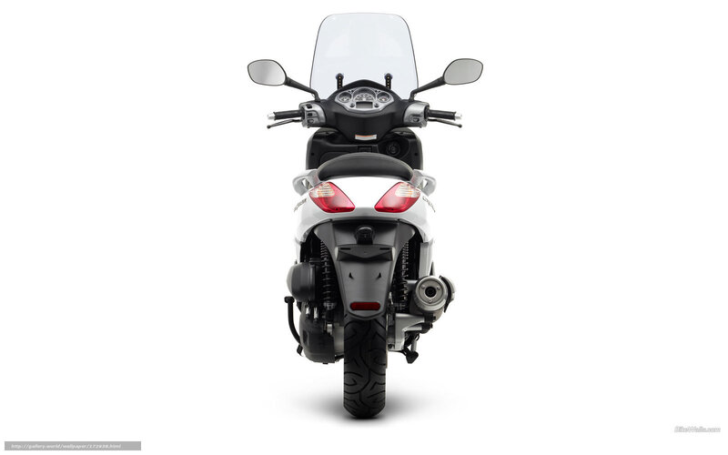 White Scooter Rear View — Neutral, Photograph