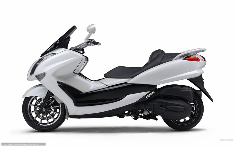 white scooter side profile