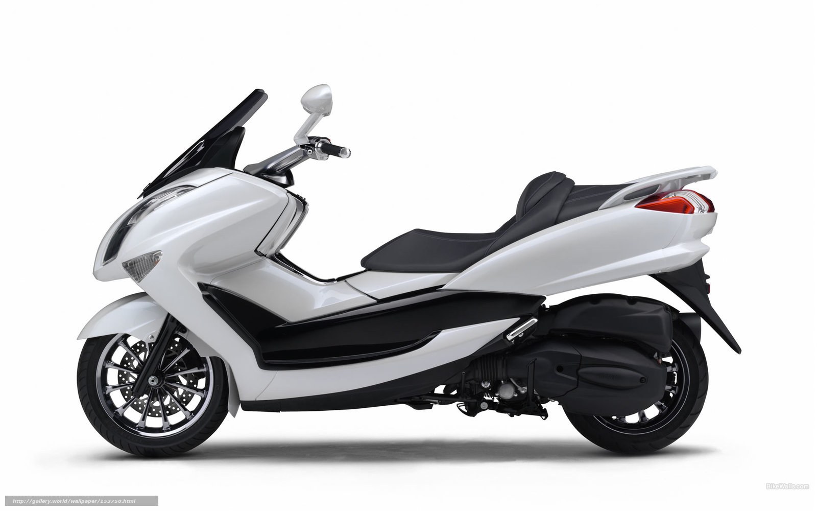 white scooter side profile