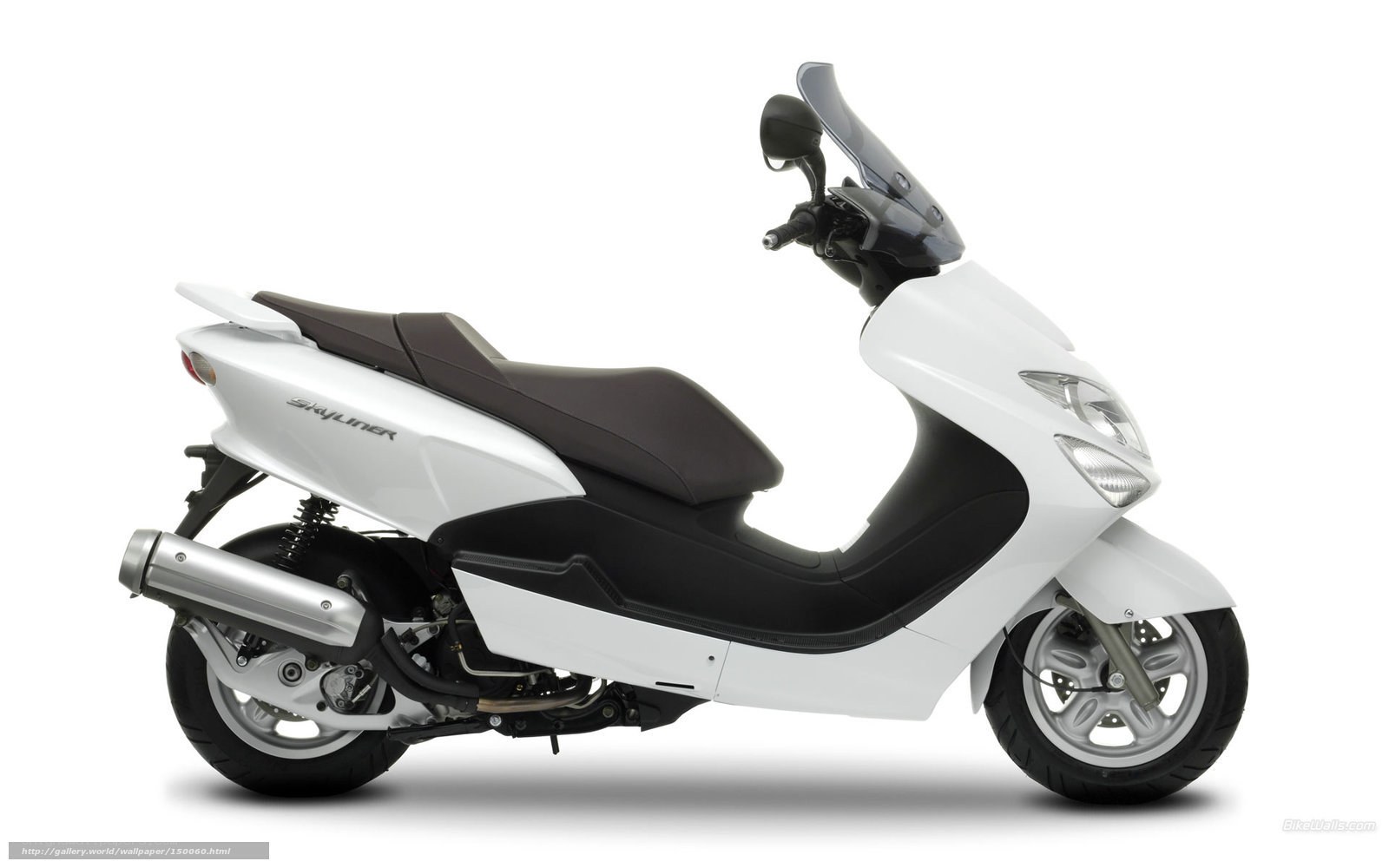 white scooter side profile