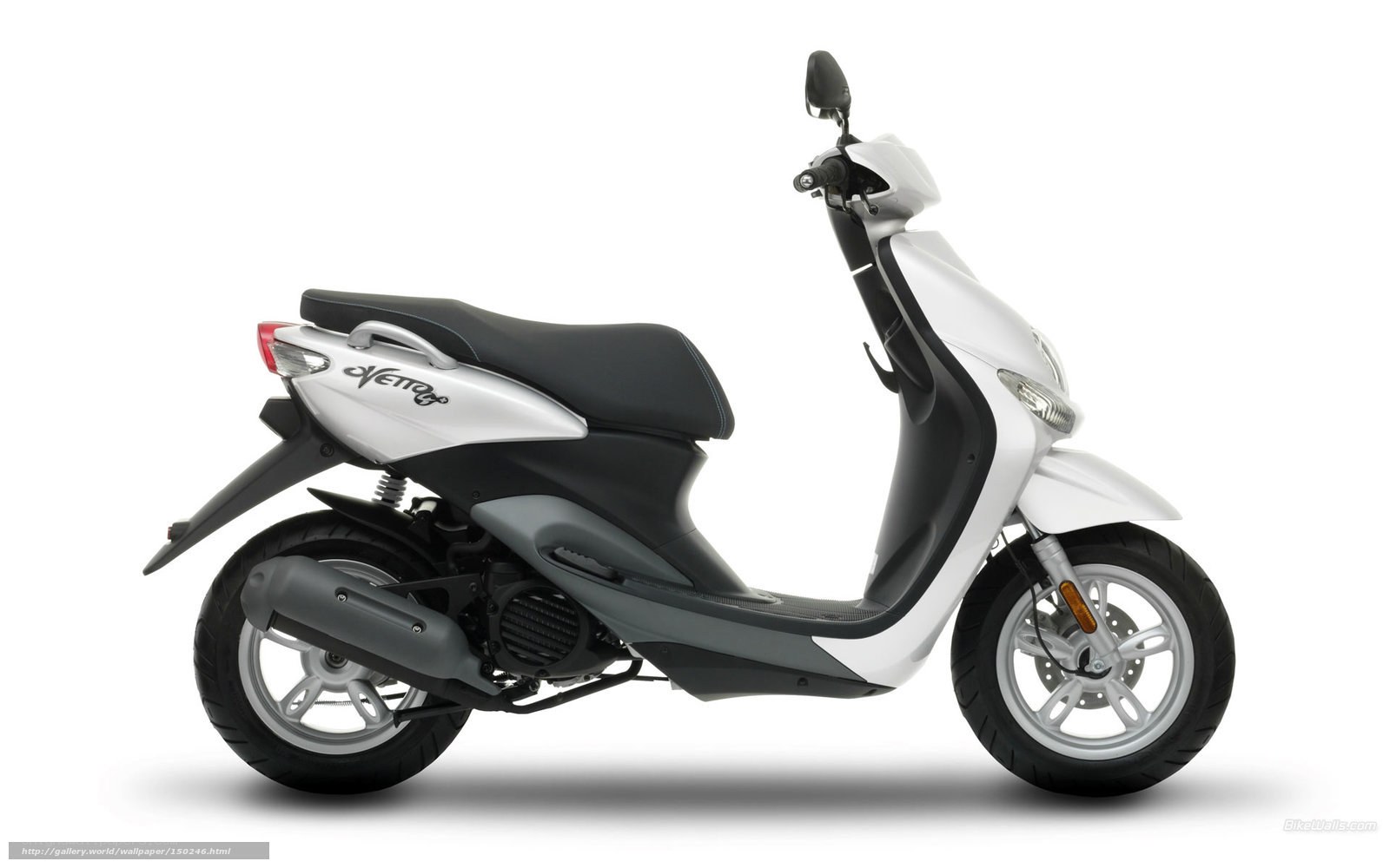 white scooter side profile