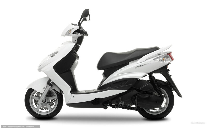 white scooter side profile