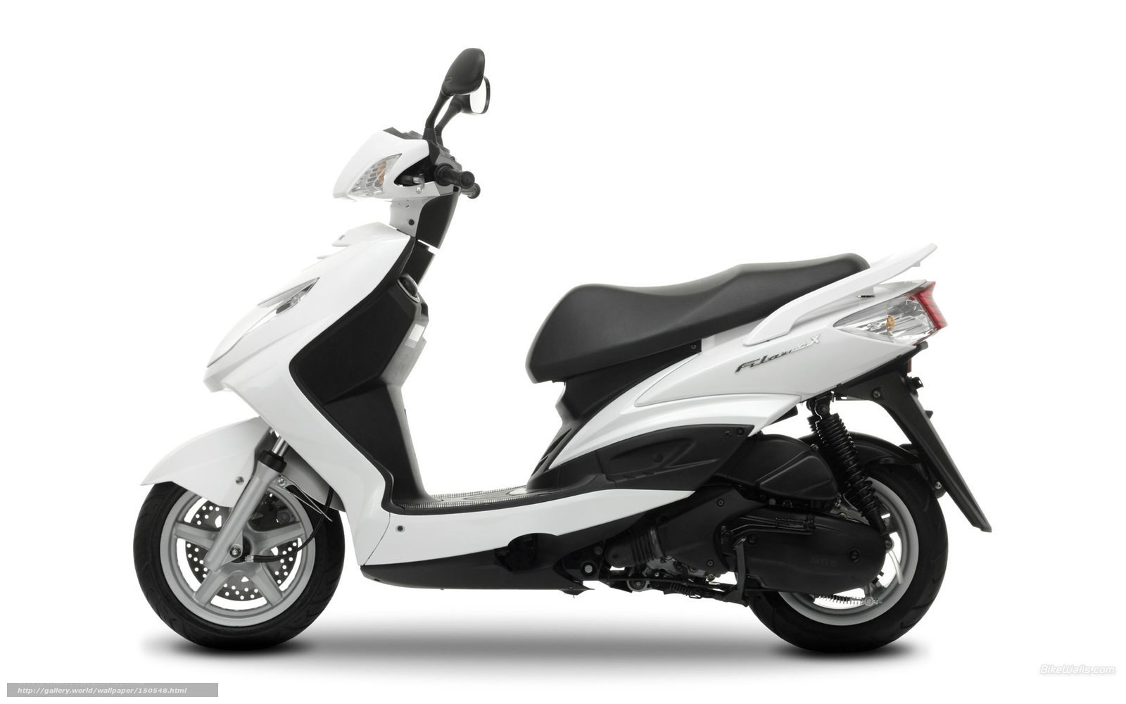 white scooter side profile