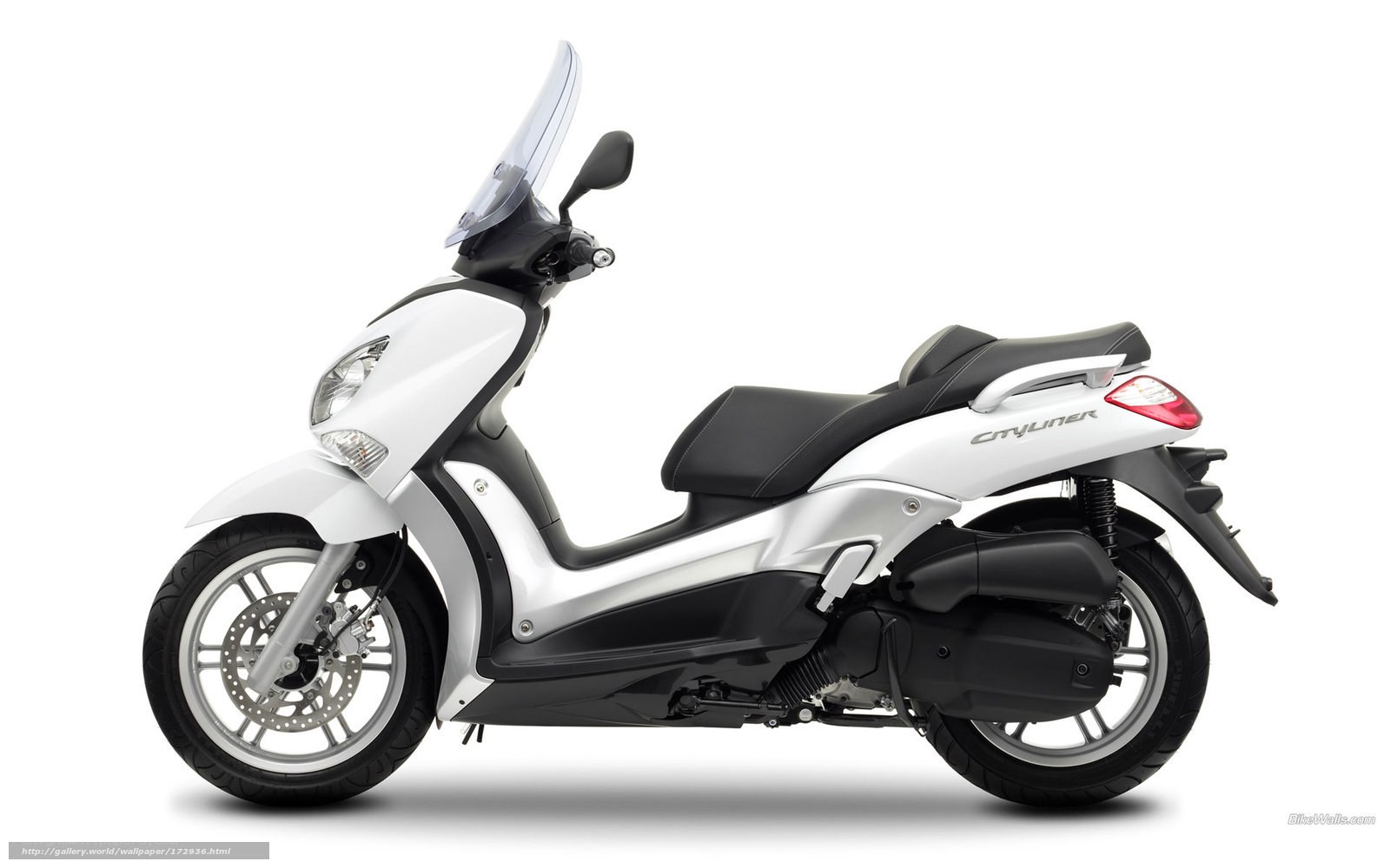 white scooter with windscreen