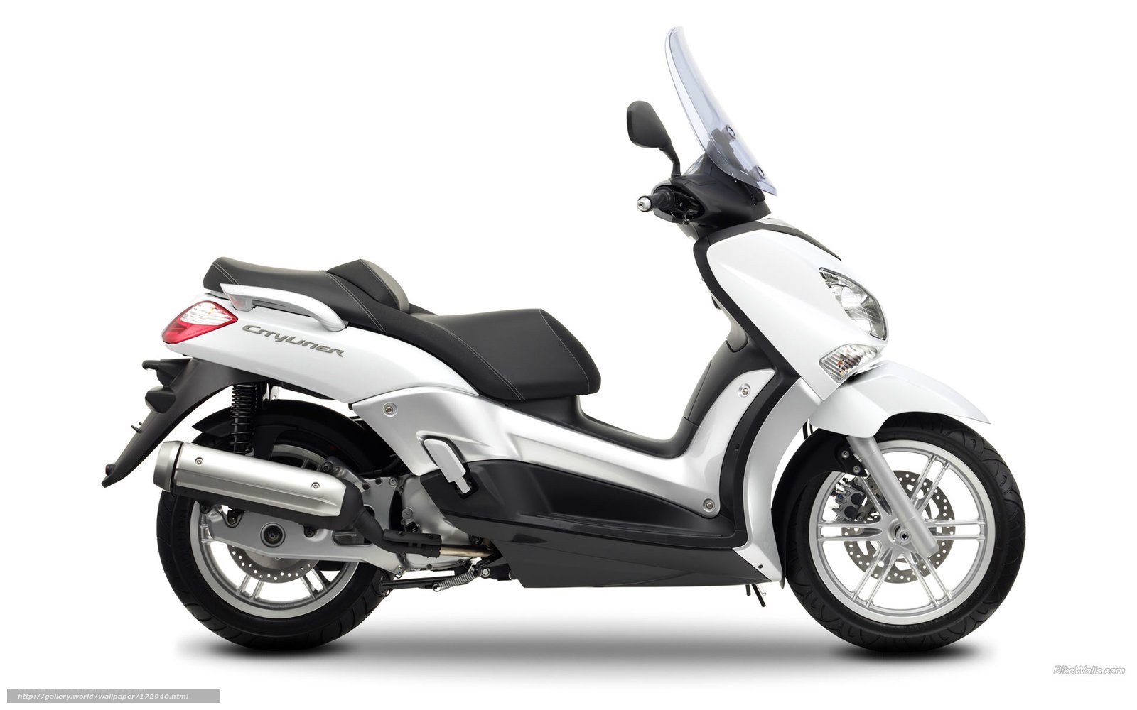 White scooter with windscreen