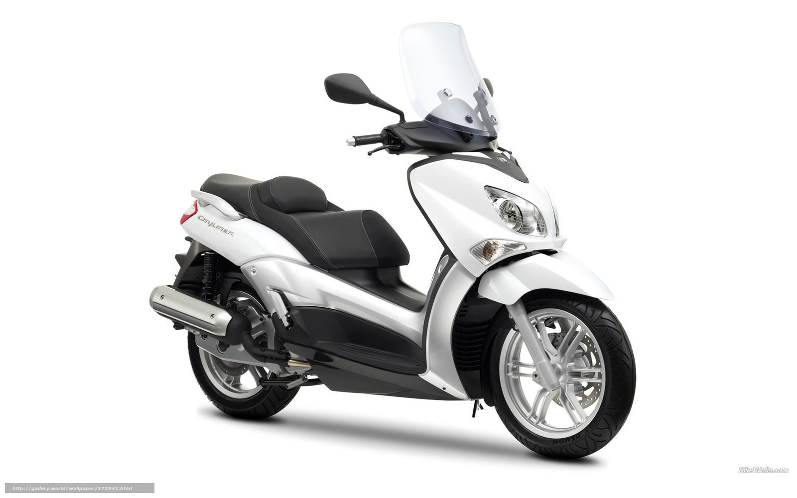 white scooter with windscreen
