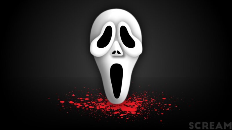 White Scream Mask — Black, Dark, Dramatic