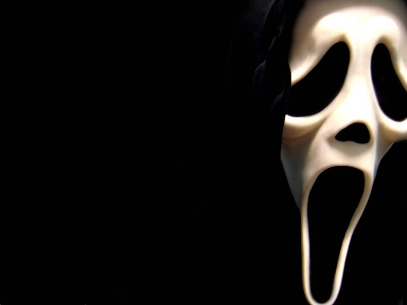 White Scream Mask — Black